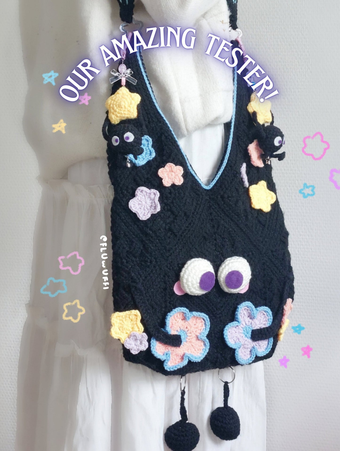 Googly tote ALL IN 1 crochet pattern