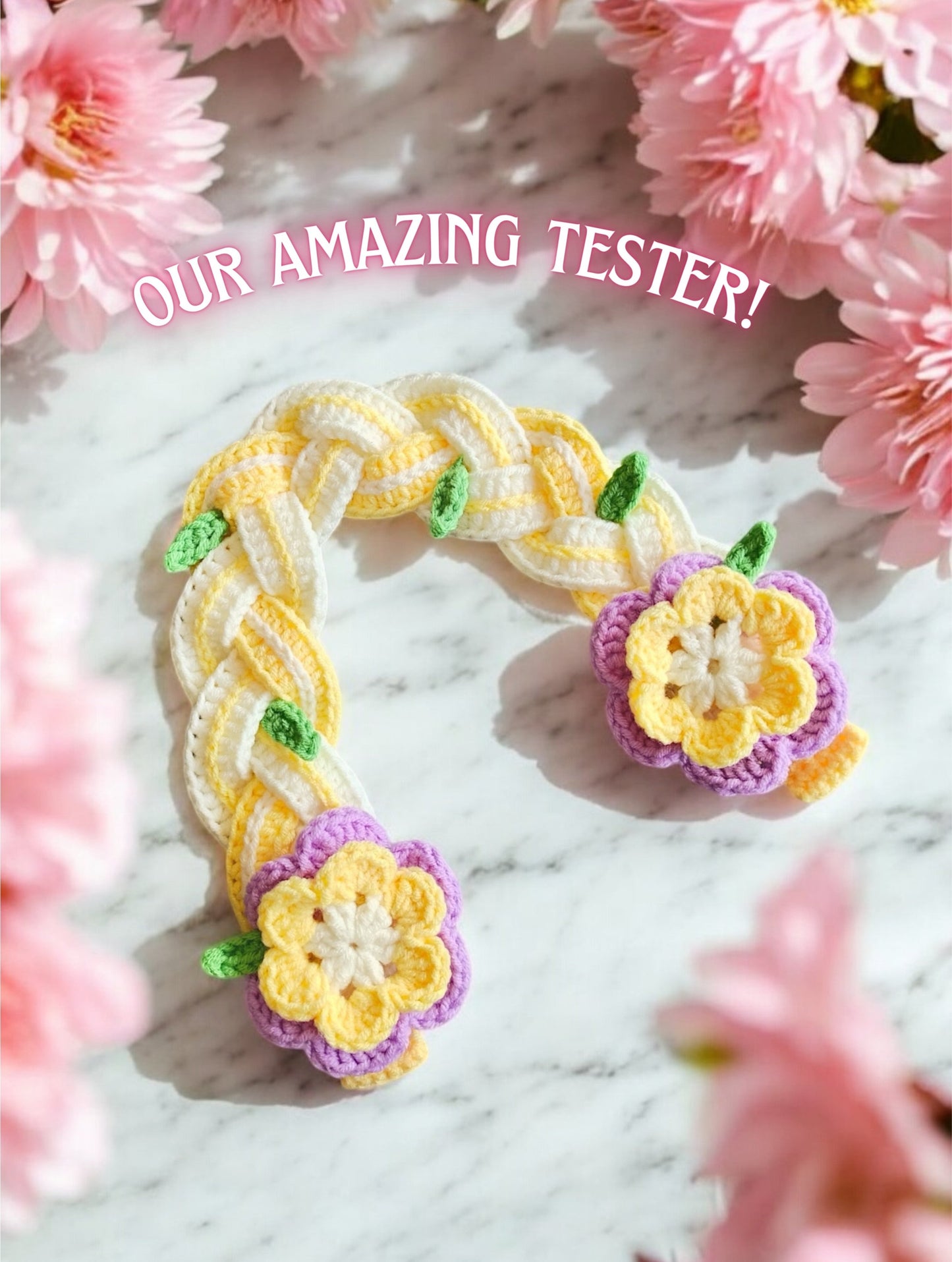 Flower braided strap crochet pattern