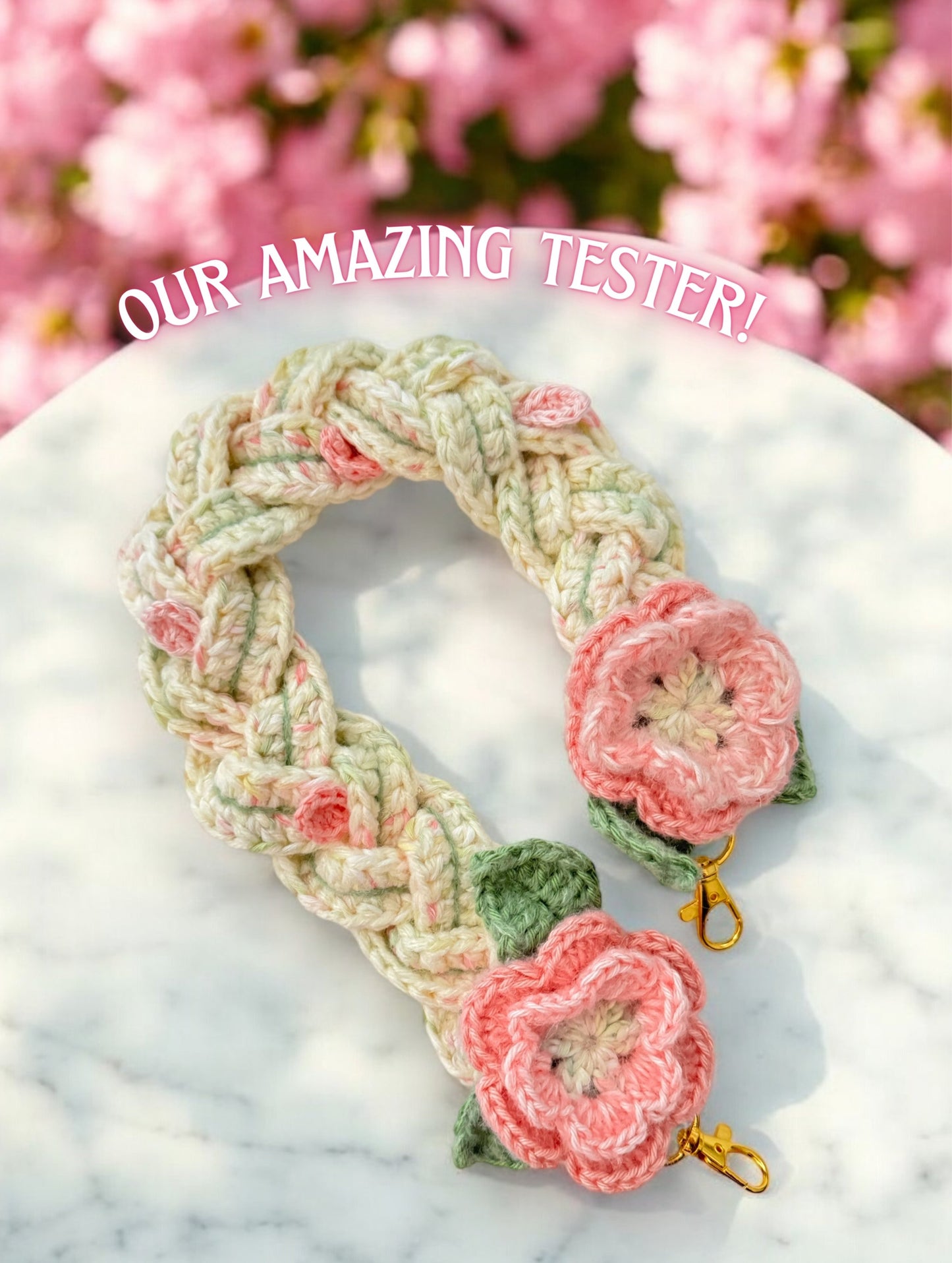 Flower braided strap crochet pattern