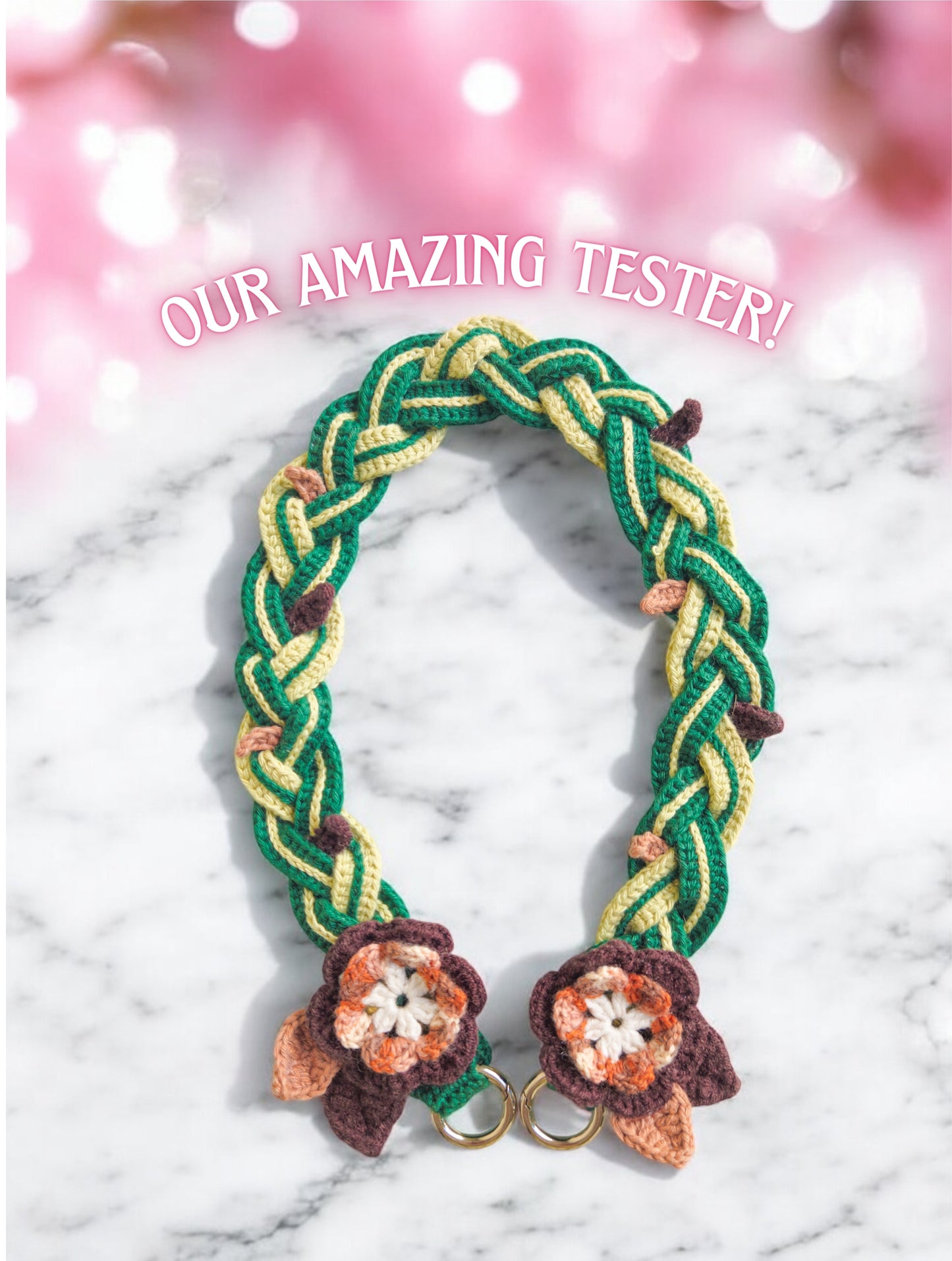 Flower braided strap crochet pattern