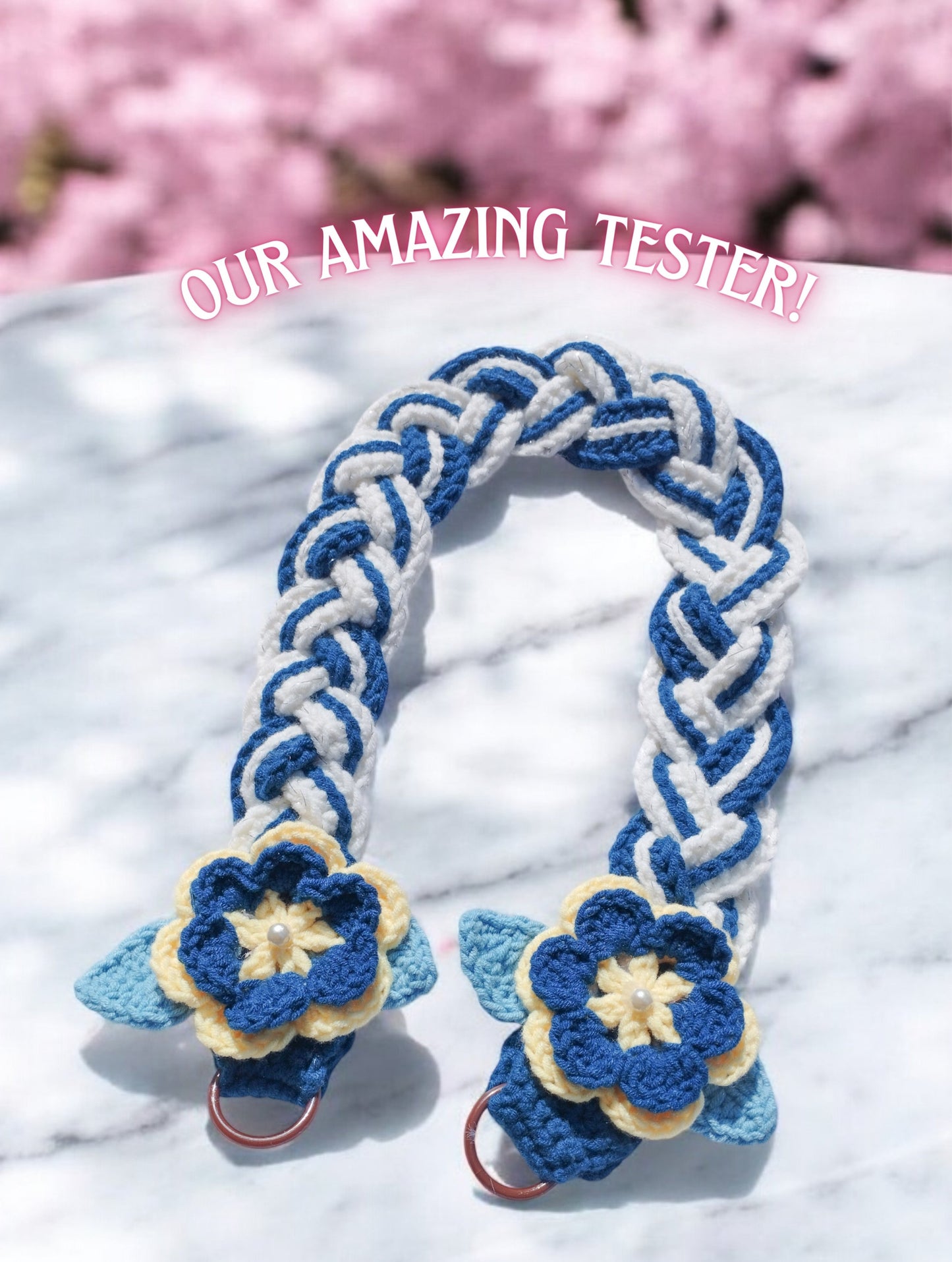 Flower braided strap crochet pattern