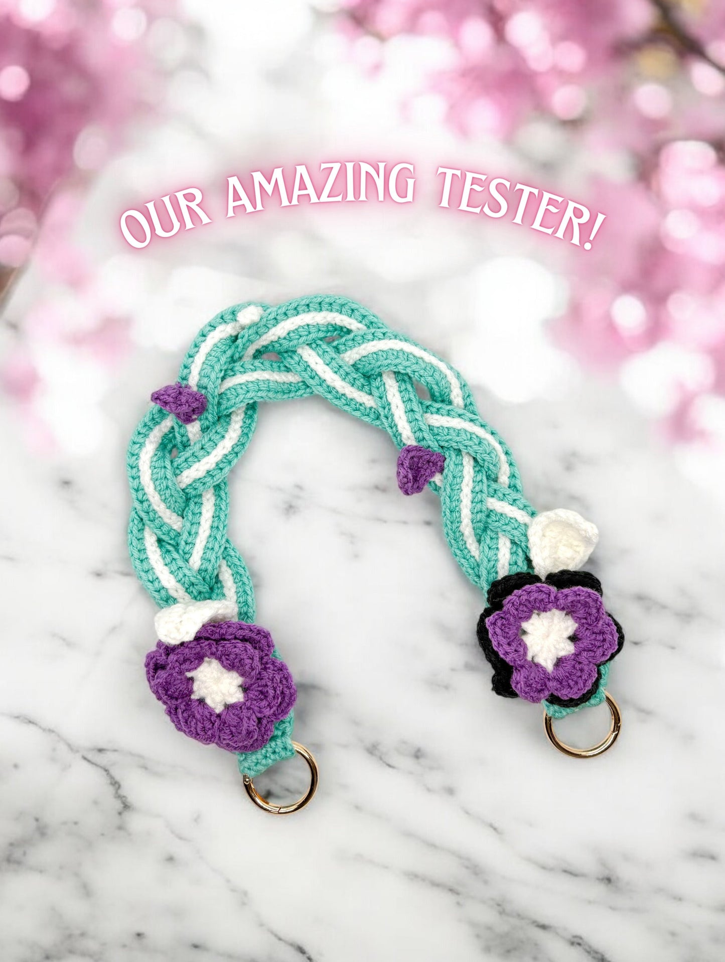 Flower braided strap crochet pattern