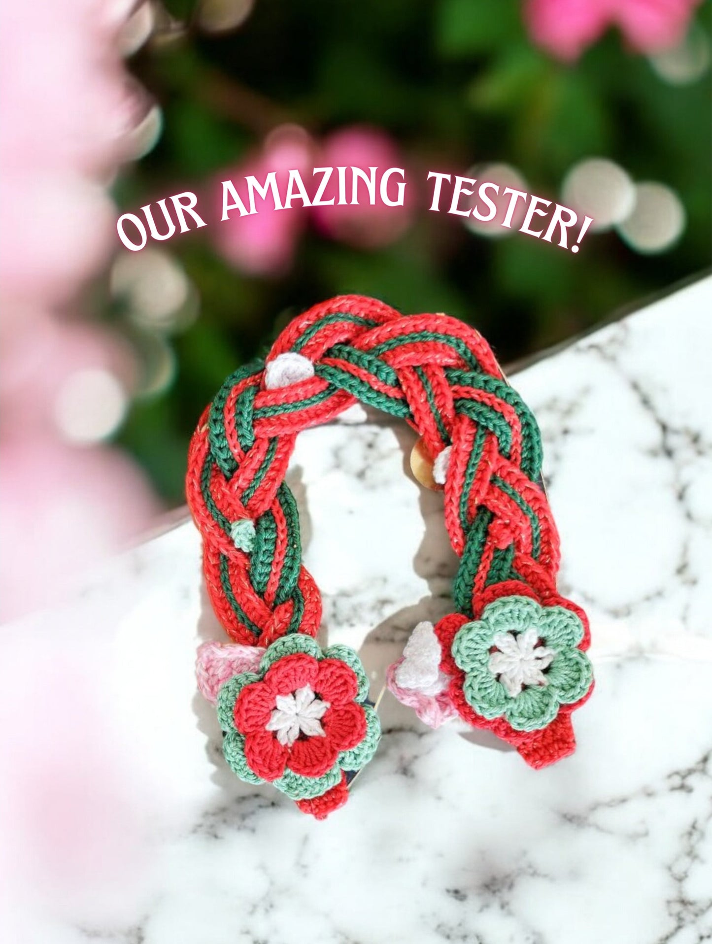 Flower braided strap crochet pattern