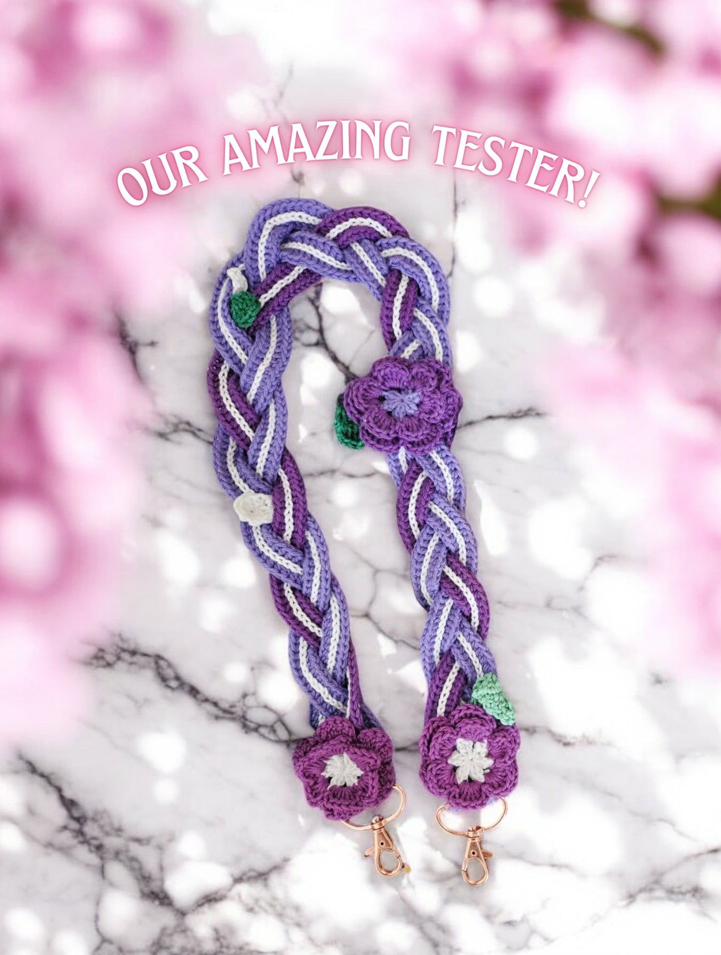 Flower braided strap crochet pattern
