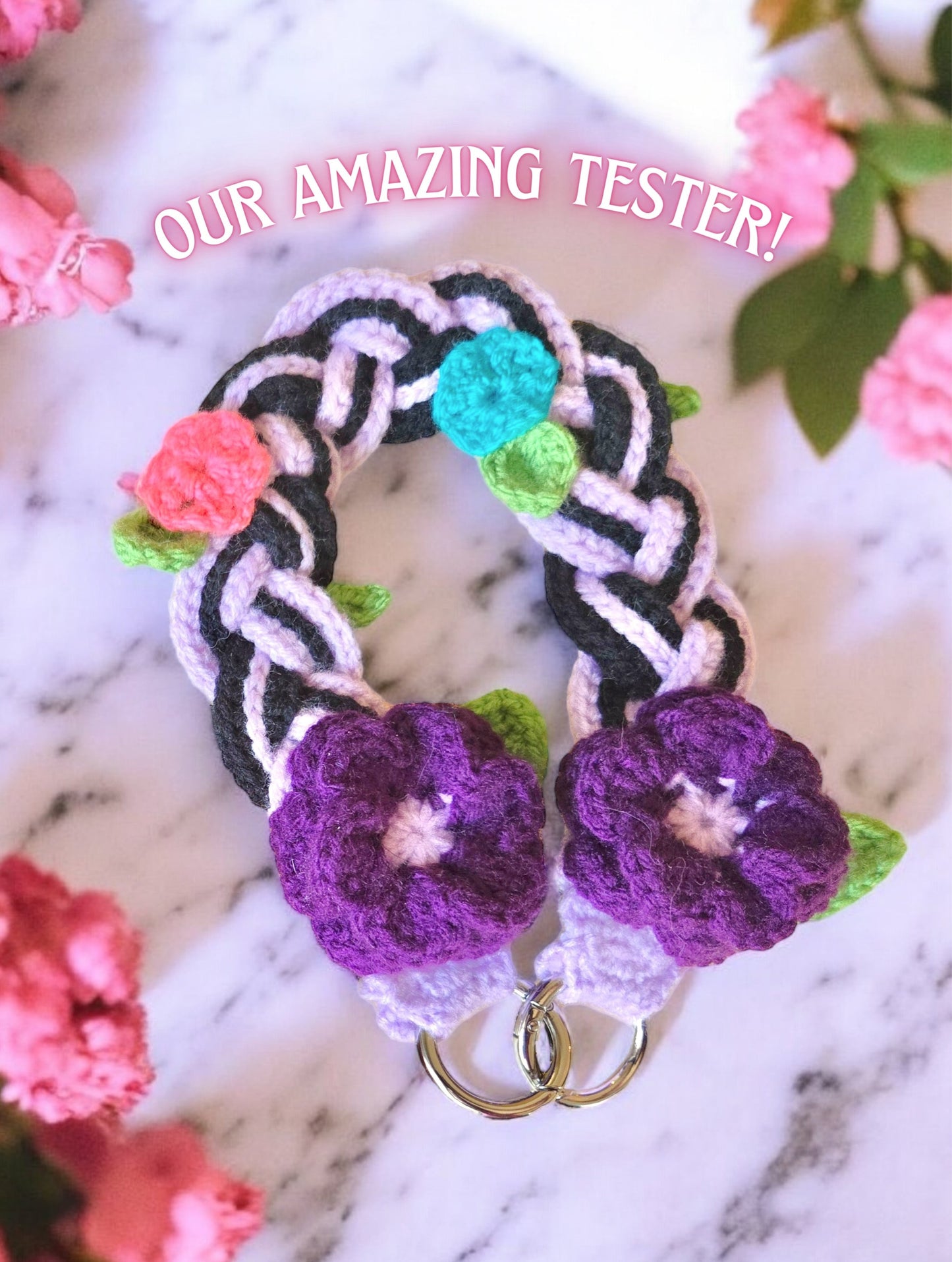 Flower braided strap crochet pattern