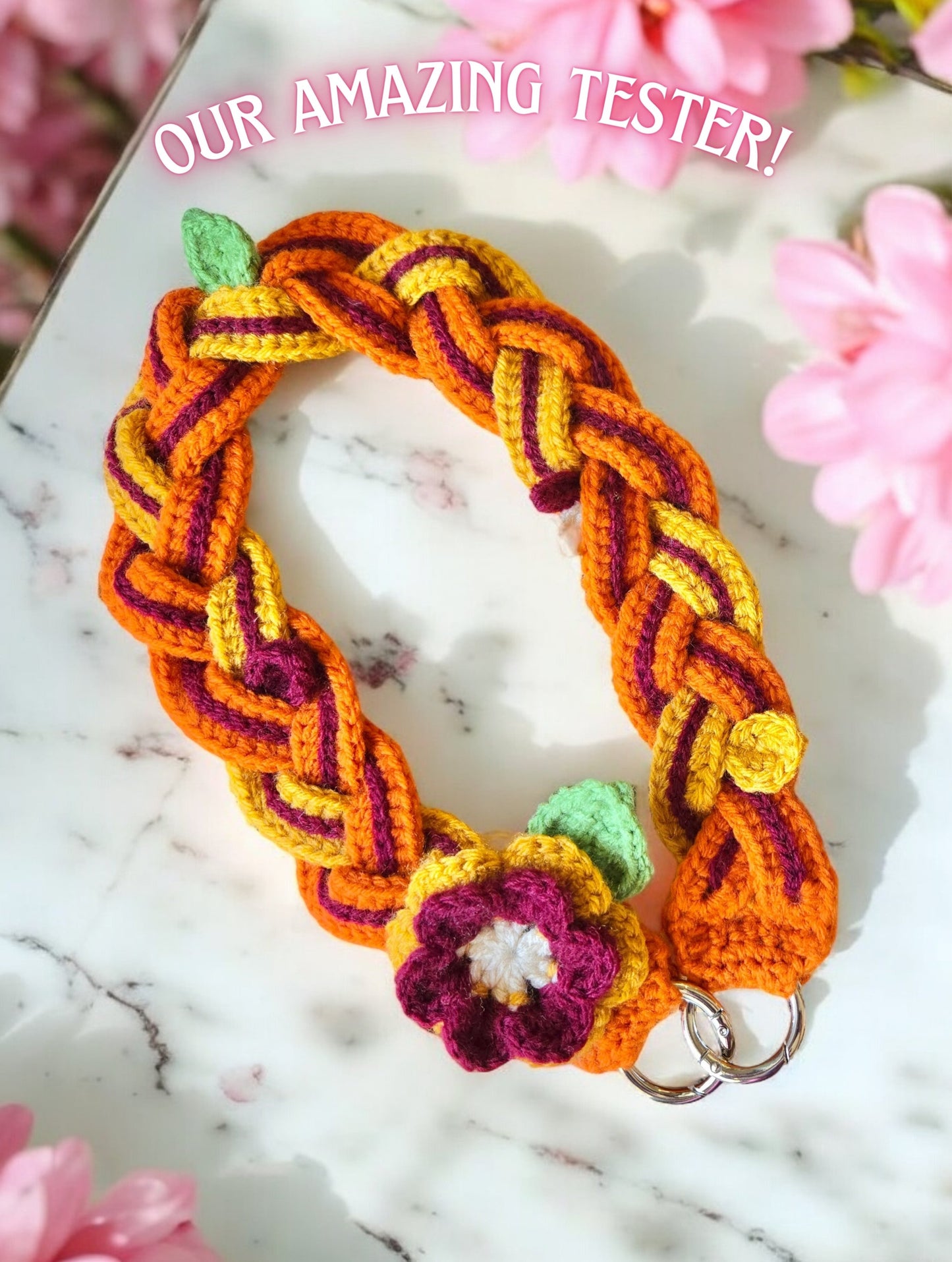 Flower braided strap crochet pattern