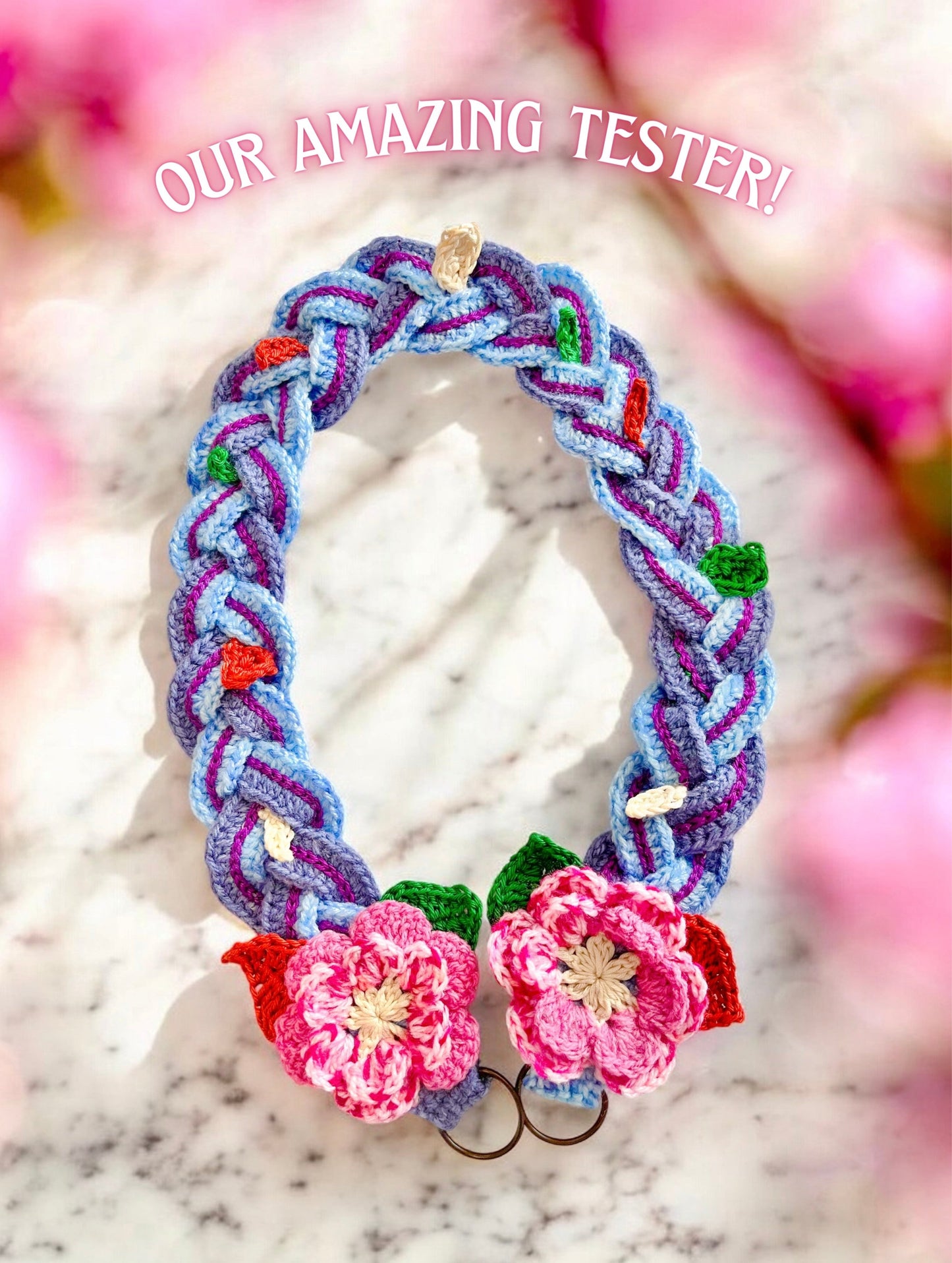 Flower braided strap crochet pattern