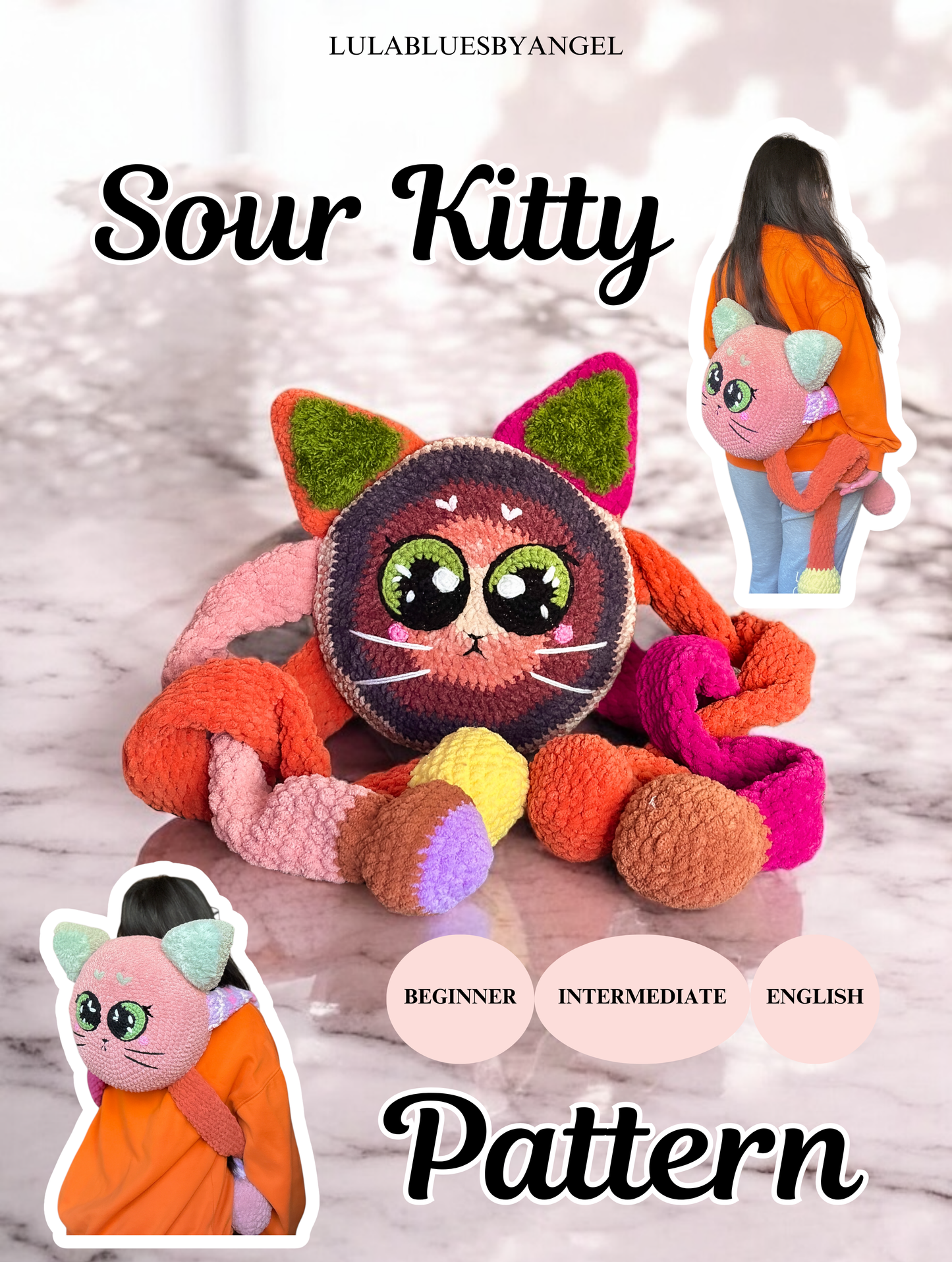 Sour Kitty Pillow crochet pattern