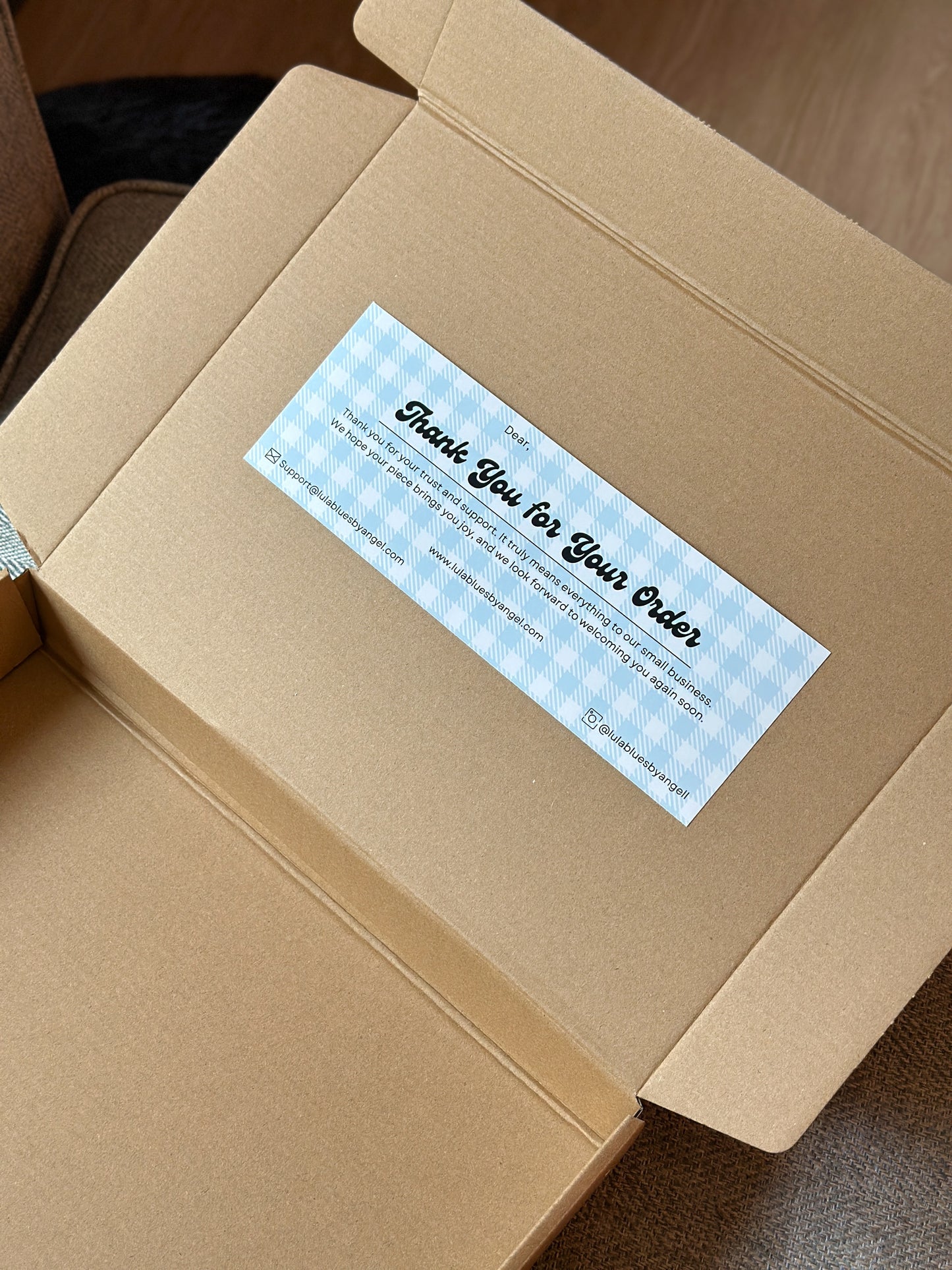 Packaging Insert Thank You Label 8.5 x 3" - Matte Vinyl (MOQ 6)