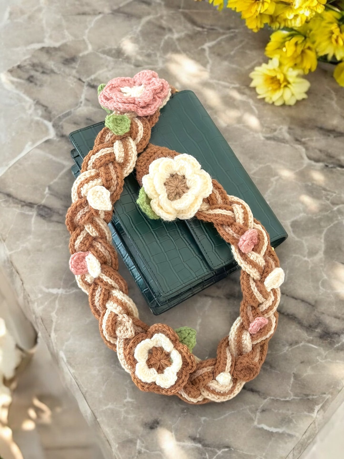 Long Braided Bag Strap Autumn (made to order)