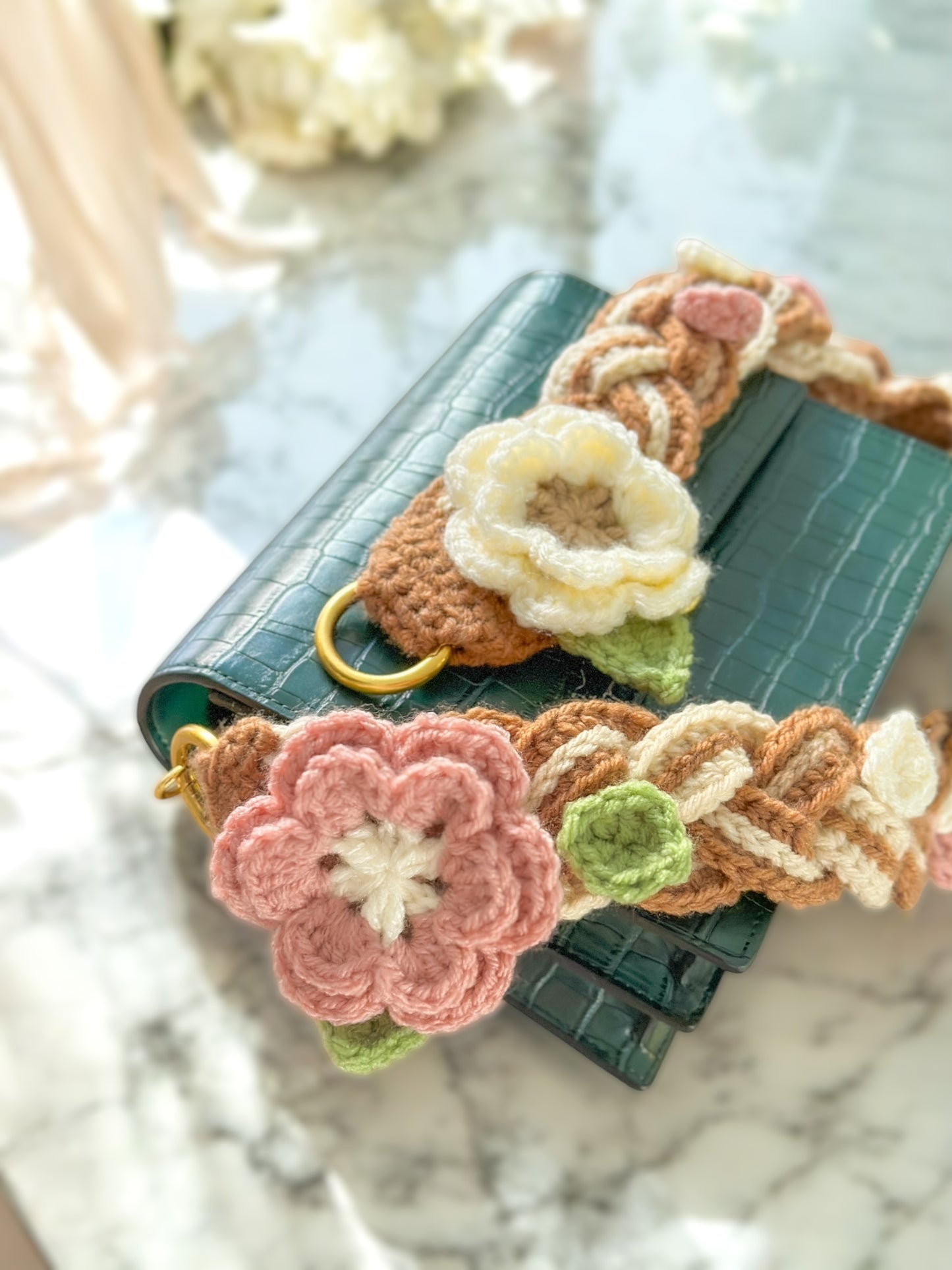 Long Braided Bag Strap Autumn (made to order)