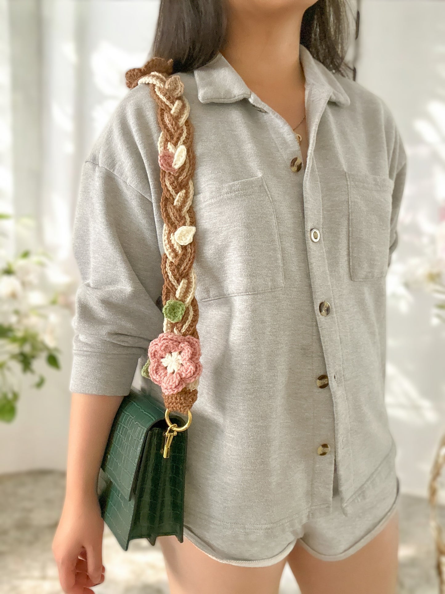 Long Braided Bag Strap Autumn (made to order)