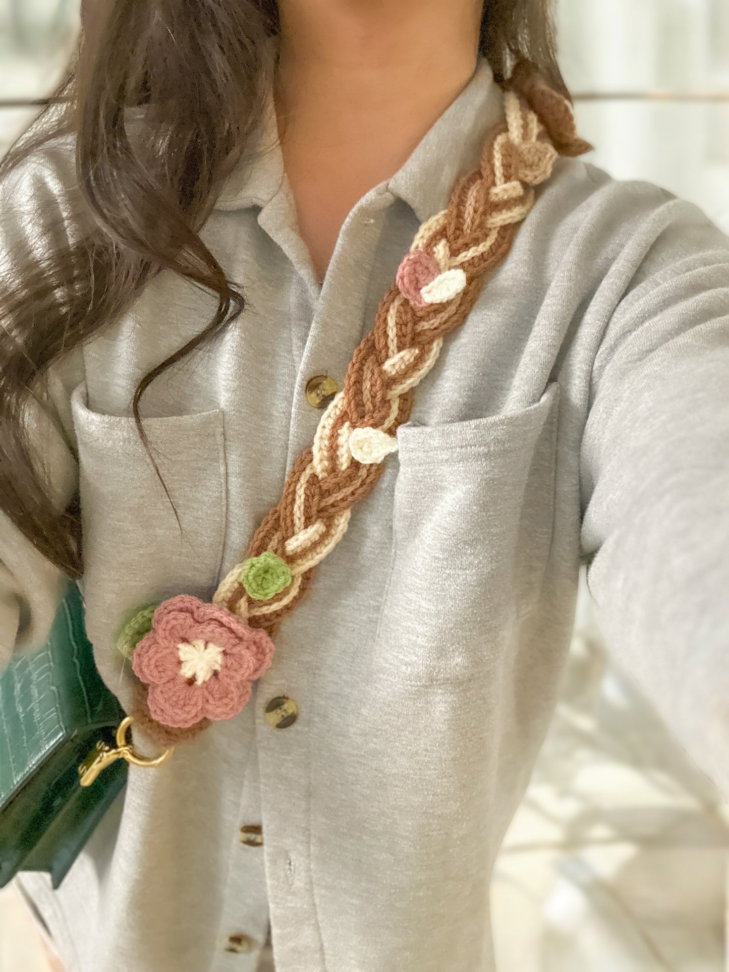 Long Braided Bag Strap Autumn (made to order)