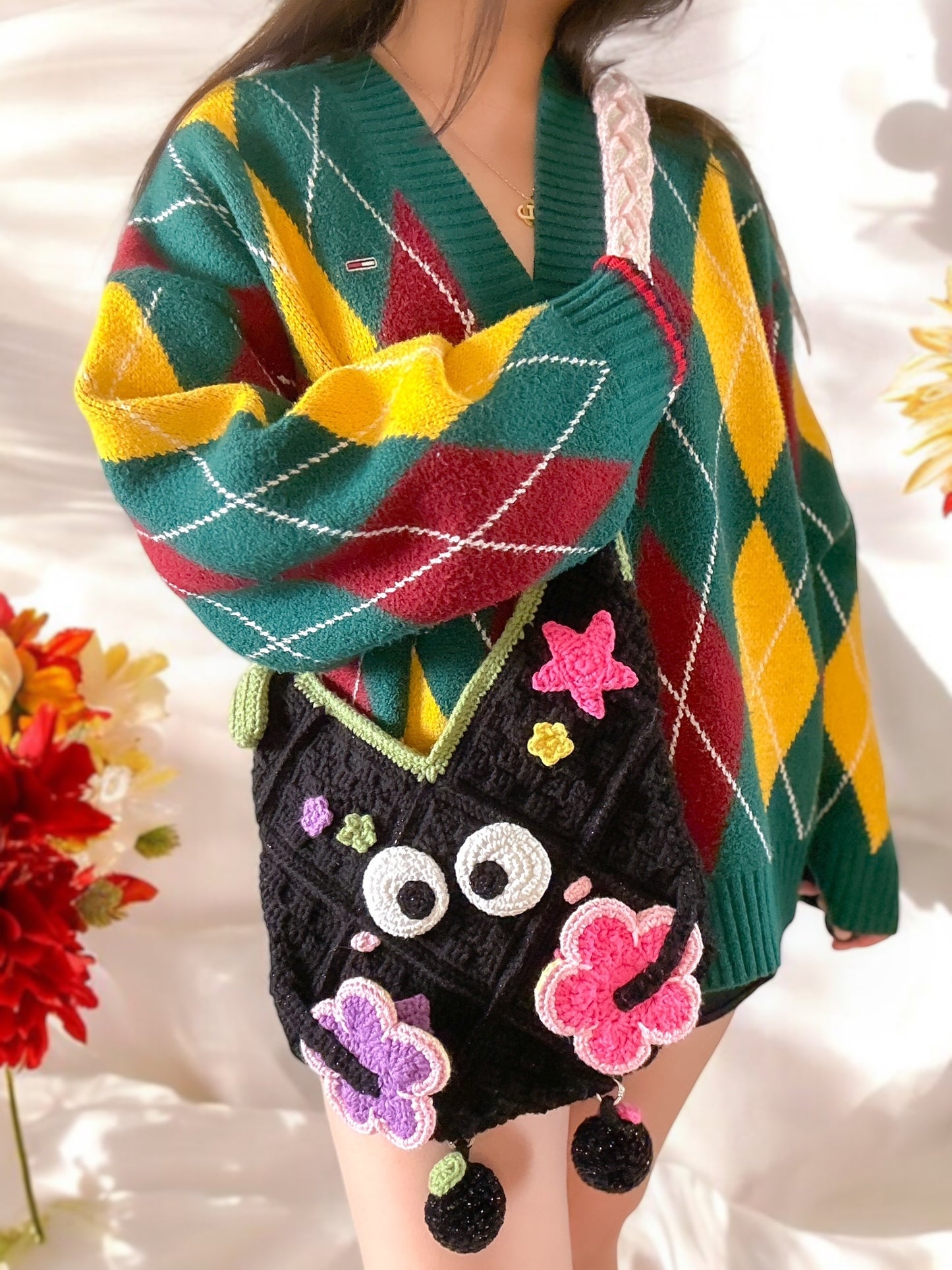 Candy Googly Hobo Tote (made to order)