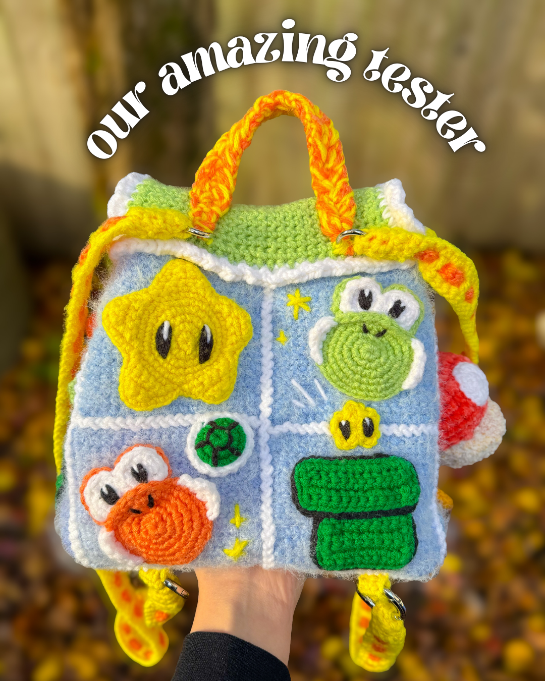 Game backpack crochet pattern