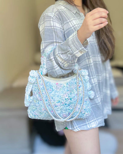 Tauri Top Handle Bag - Blue Frost (Ready stock)