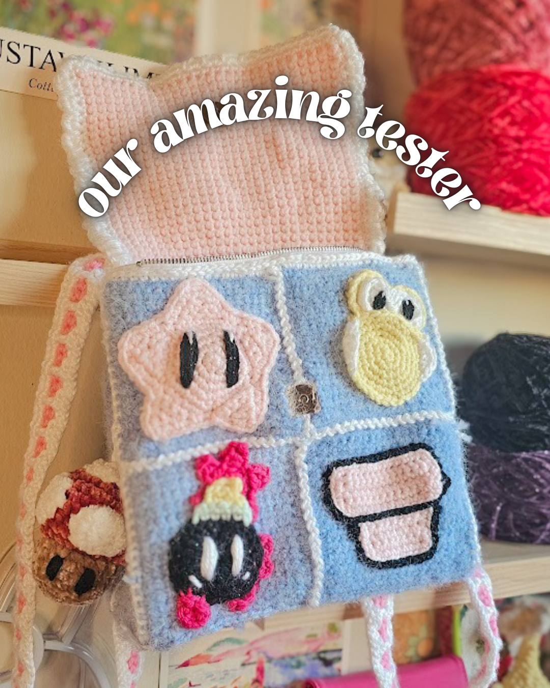 Game backpack crochet pattern