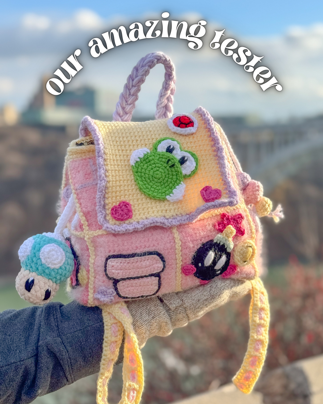 Game backpack crochet pattern