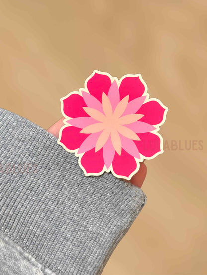 Flower Magenta Die Cut Vinyl Sticker