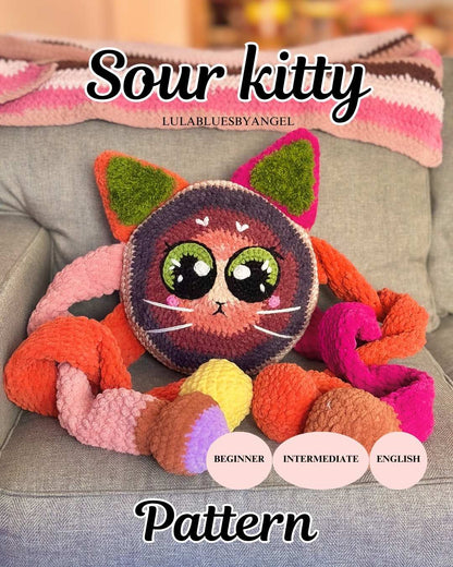 Sour Kitty Pillow crochet pattern