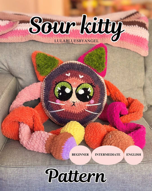Sour Kitty Pillow crochet pattern