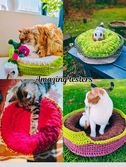 Tiramisu pet bed & Mello fellow 2in1 crochet pattern
