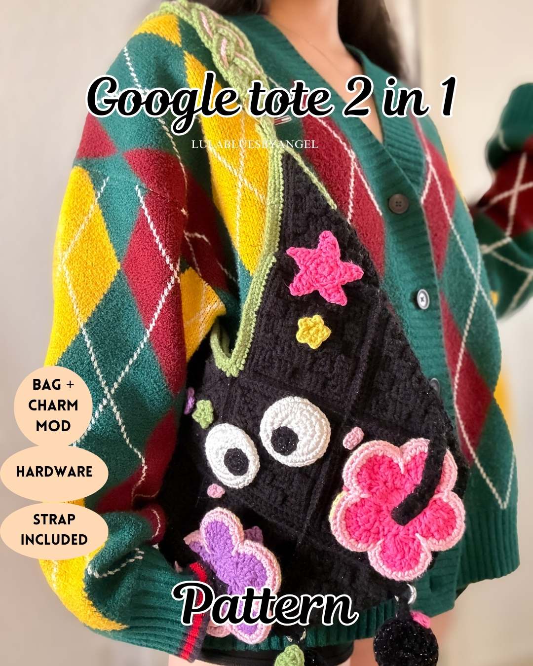 Googly tote ALL IN 1 crochet pattern