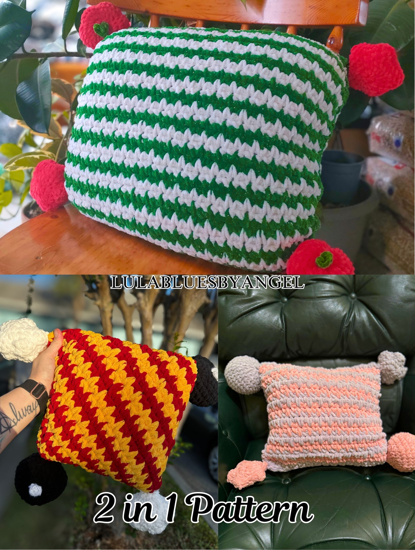 Grungy Pillow 2-in-1 Crochet Pattern