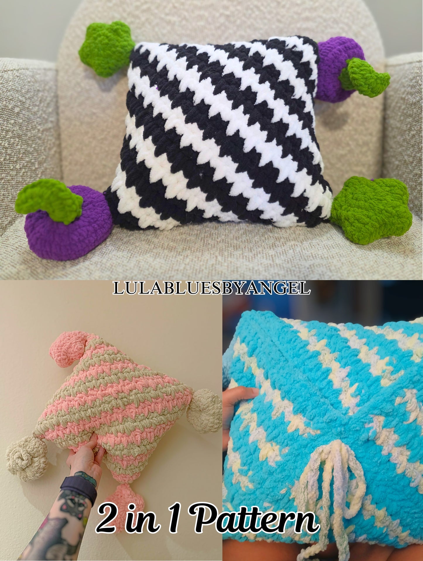 Grungy Pillow 2-in-1 Crochet Pattern