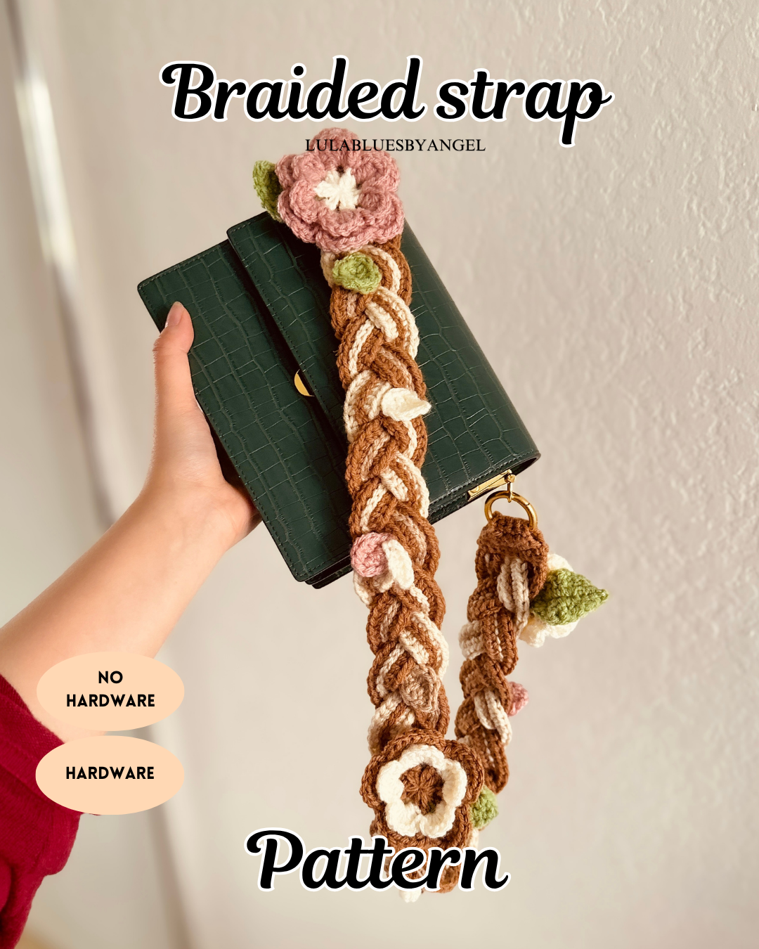 Flower braided strap crochet pattern