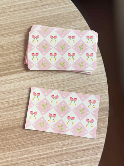 Pink Coquette Note Card 5" x 3"