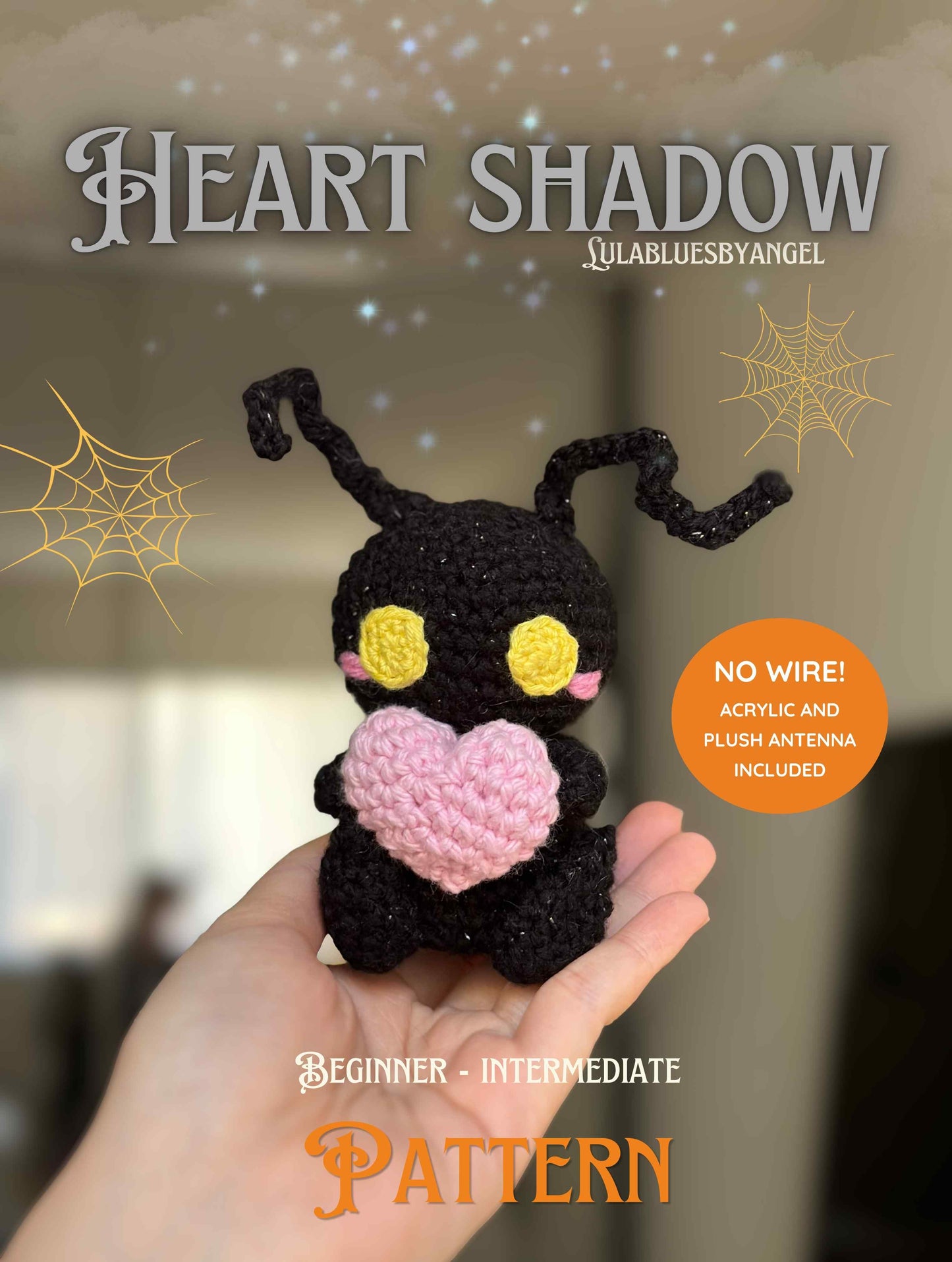 Heart Shadow Crochet Pattern / No-wire