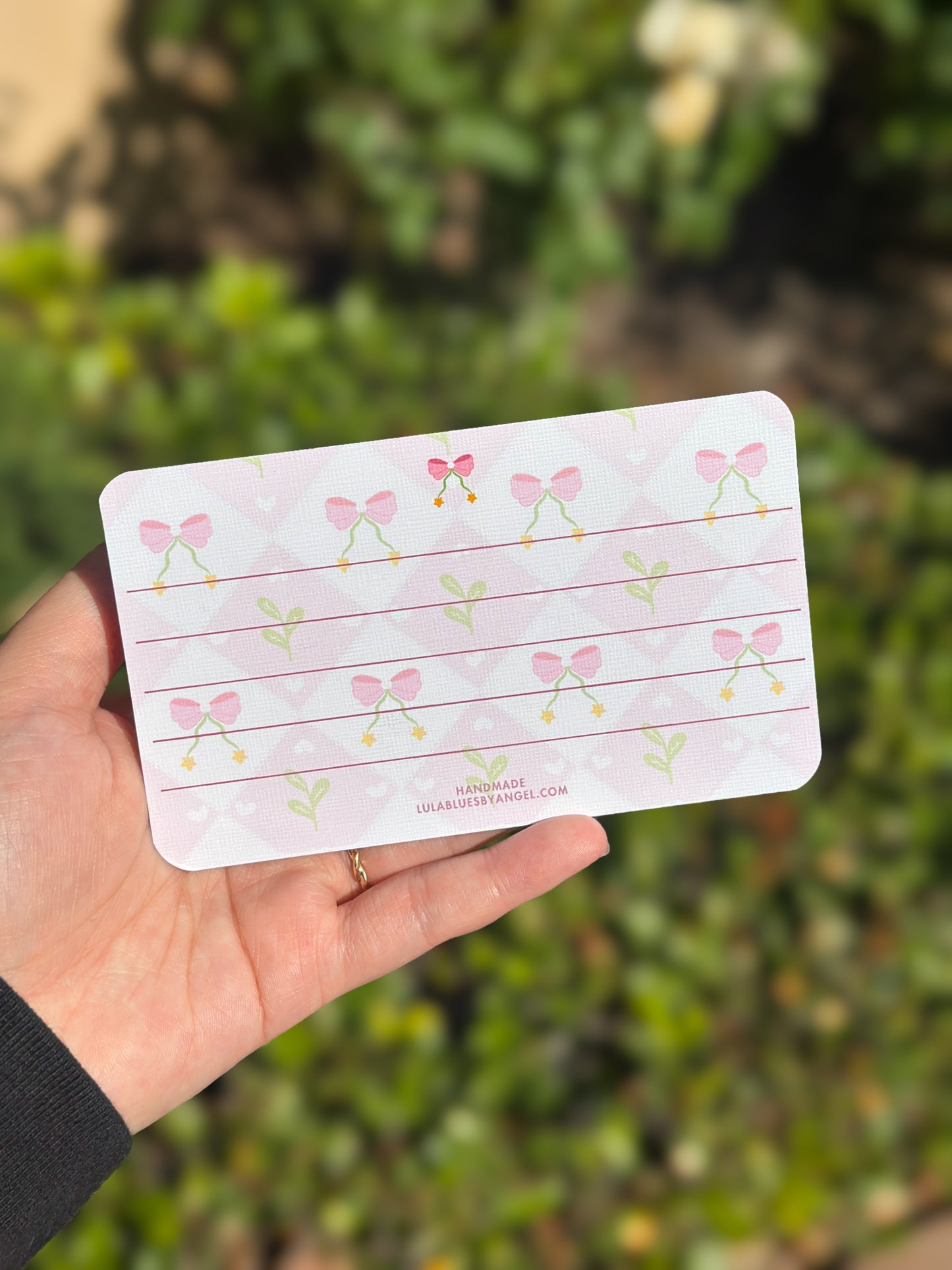 Pink Coquette Note Card 5" x 3"