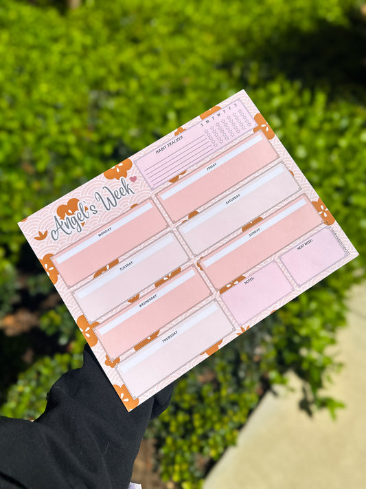 Personalized Weekly Planner Notepad 8.5" x 11"