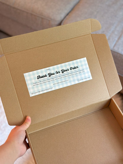 Packaging Insert Thank You Label 8.5 x 3" - Matte Vinyl (MOQ 6)