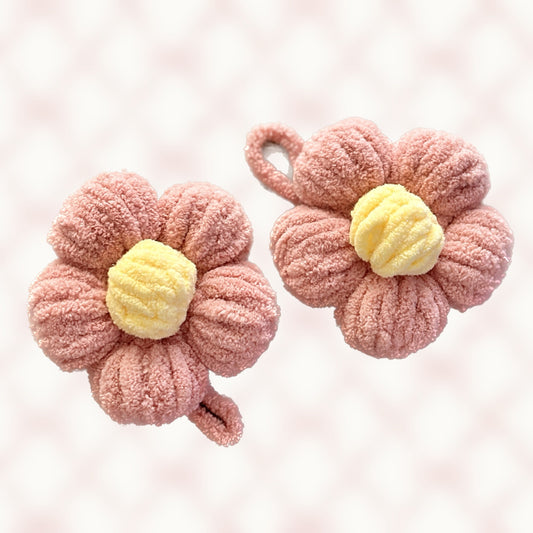 Set of 2 XL Floral charm 3d puff charm