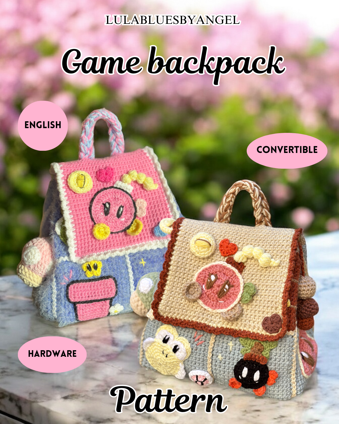 Game backpack crochet pattern